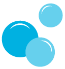 Squeaky clean blue bubbles graphic