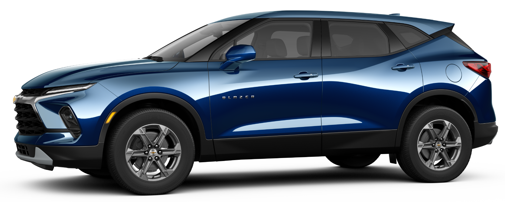 Dark blue Chevy Blazer side view