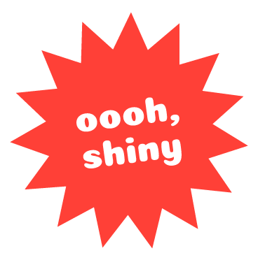 Oooh, shiny! Oooh shiny red badge graphic